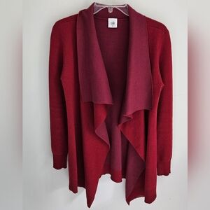 Cabi burgundy draped cardigan knit 3479